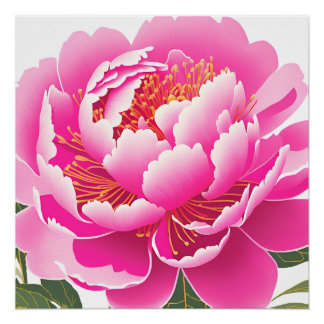 Póster Acuarela floral rosa