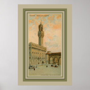 Póster Acuarela Florencia Palazzo Vecchio de la acuarela