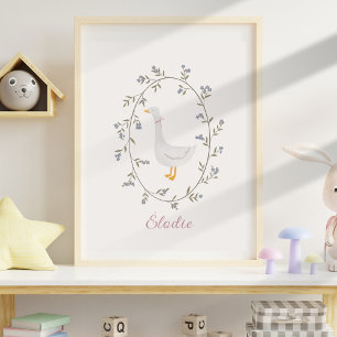 Póster Acuarela Goose Personalizado Nursery Kids room