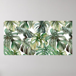 Póster Acuarela grande y transparente patrón con mellizos