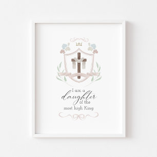 Póster Acuarela, hija de Dios con poster cruzado