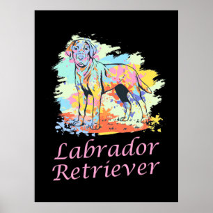 Póster Acuarela Labrador Recuperador