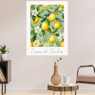 Póster Acuarela limones sicilianas Italia