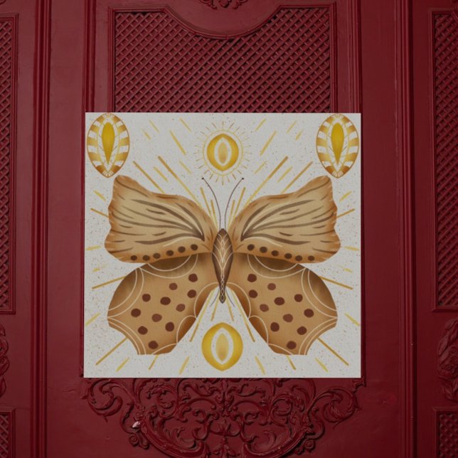 Póster Acuarela Marrón Mariposa Sol Acentos Celestes (Subido por el creador)