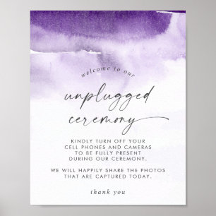 Póster Acuarela moderna   Rótulo de Ceremonia Purple Unpl