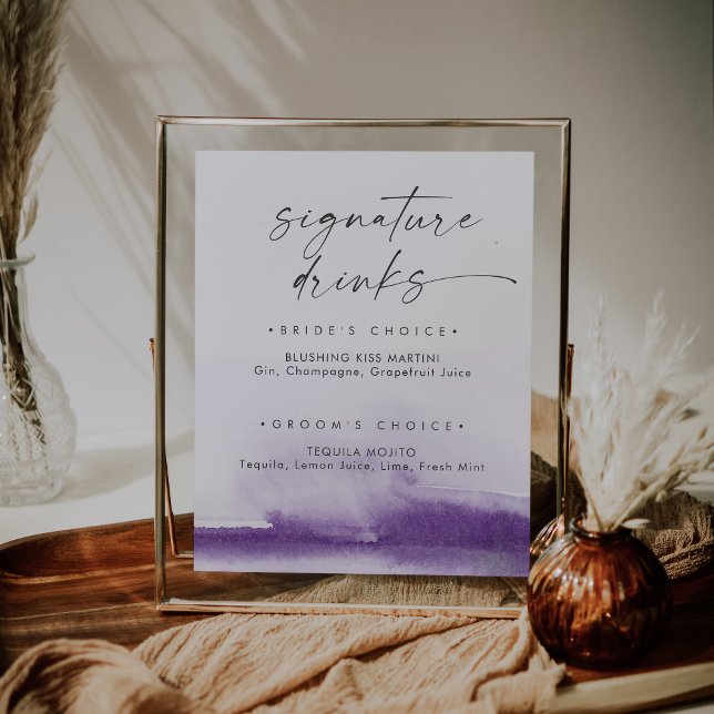 Póster Acuarela moderna | Rótulo Purple Signature Bebidas (Subido por el creador)