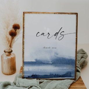 Póster Acuarela moderna   Tarjetas de boda azul