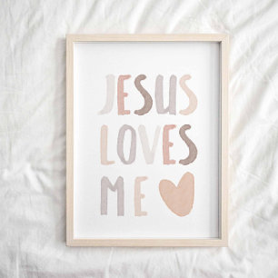 Póster Acuarela Neutral Jesús me ama poster