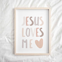 Acuarela Neutral Jesús me ama poster