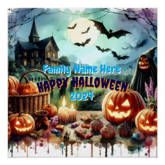 Póster Acuarela nocturna de Eerie Halloween