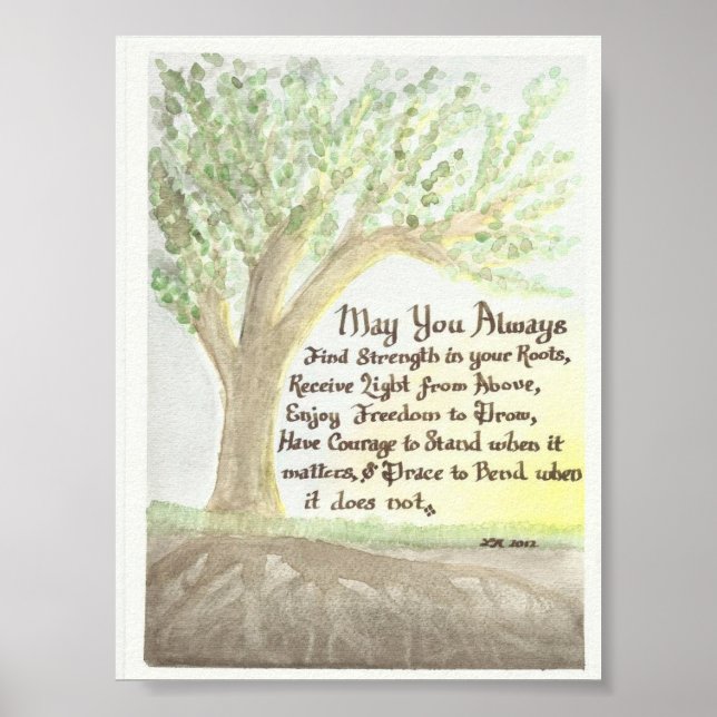 Póster Acuarela original y bendición (Frente)