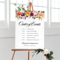 Acuarela Otoño Blooms Orden de eventos Boda