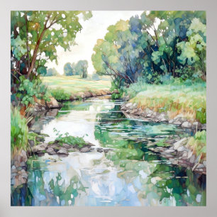 Póster Acuarela paisajística del país