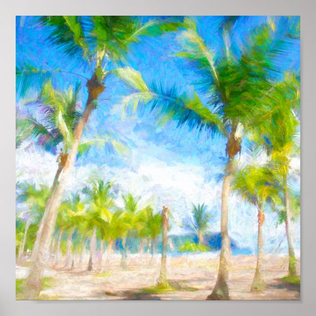 Póster Acuarela Palm Trepical (Frente)