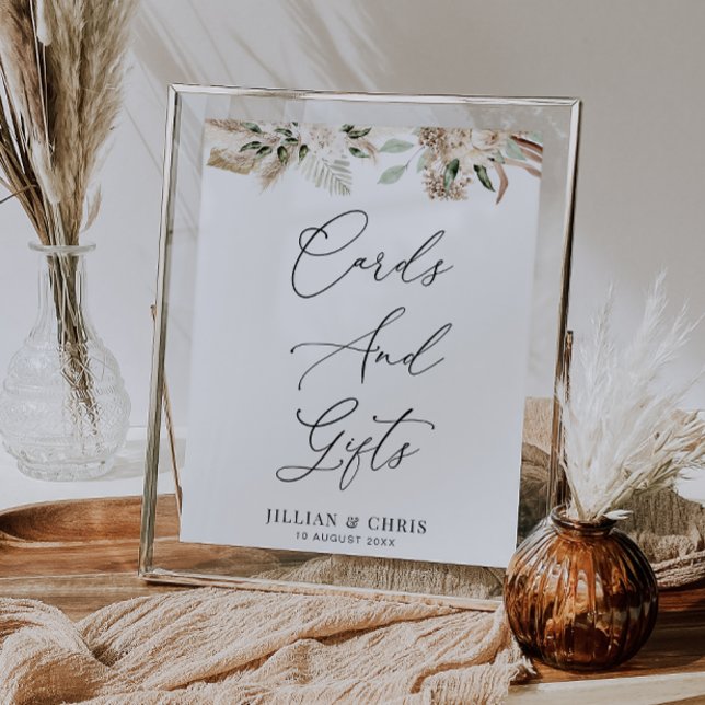 Póster acuarela pampas tarjetas florales y signos de rega (Subido por el creador)