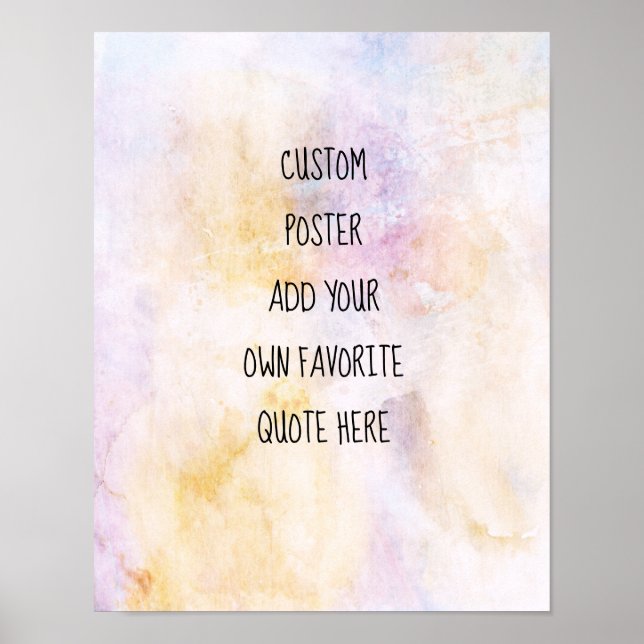 Póster acuarela pastel añade una cita artística personali (Frente)