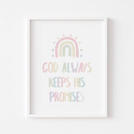 Póster Acuarela pastel Dios mantenga sus promesas poster