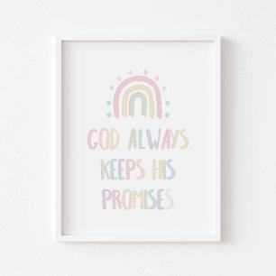 Póster Acuarela pastel Dios mantenga sus promesas poster