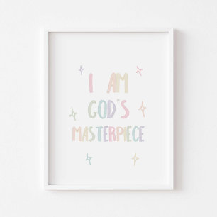 Póster Acuarela pastel poster de la obra maestra de Dios