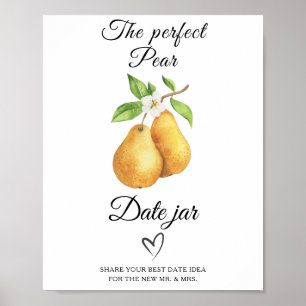 Póster acuarela peras ducha de novia Ideas de noche