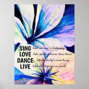 Póster Acuarela Persa Lilies Petales Inspiradores