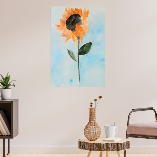 Póster acuarela Pintura de girasol (Salón 3)