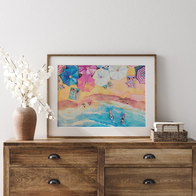 Póster Acuarela Playa Verano (Subido por el creador)