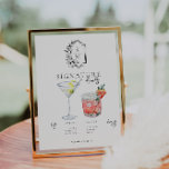 Póster Acuarela | Poster de bebidas con firma para novias<br><div class="desc">Personalice este cartel con los nombres de la novia y el novio y su bebida favorita. Se pueden tomar diferentes cócteles en ilustraciones bajo petición. Añada la redacción de su personalizado a este diseño utilizando los cuadros "Editar esta plantilla de diseño" en el lado derecho del elemento o haga clic...</div>