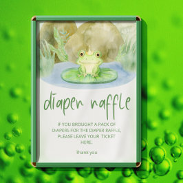 Póster Acuarela Princess Frog Baby Shower rifa de pañales