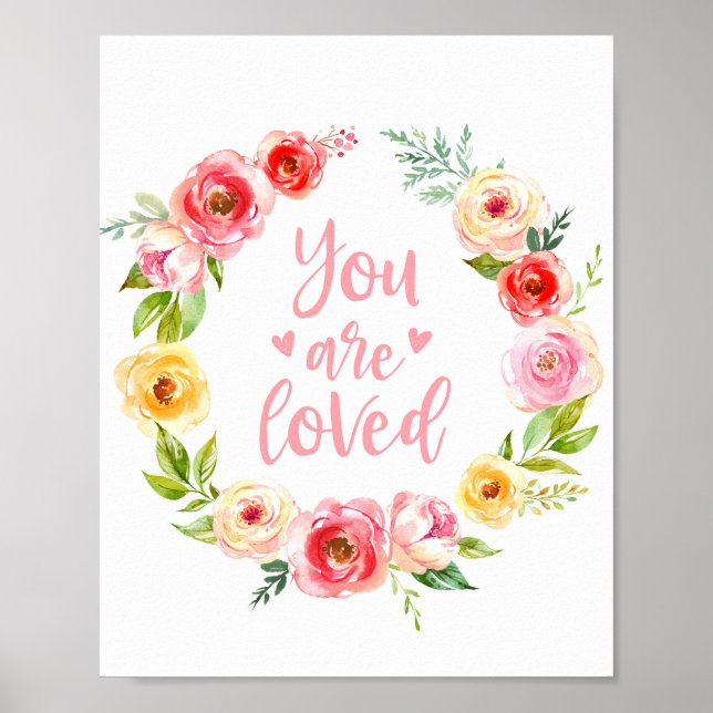 Póster Acuarela Que Eres Amante Floral Nursery Art Imprim (Frente)