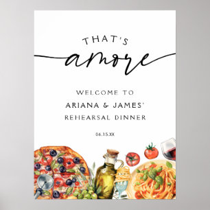 Póster Acuarela que es más comida italiana