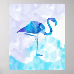 Póster Acuarela Resumen Flamingo Regalos Amantes