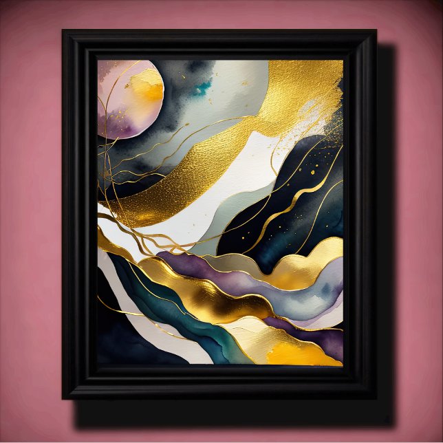 Póster Acuarela Resumen Pintura Orgánica Oro 4:5 (Subido por el creador)
