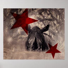 Póster acuarela rinoceronte poster