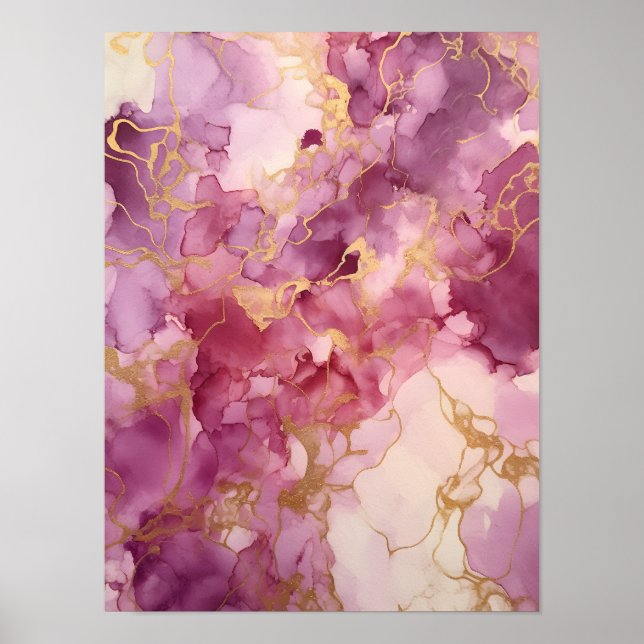 Póster acuarela rosa (Frente)