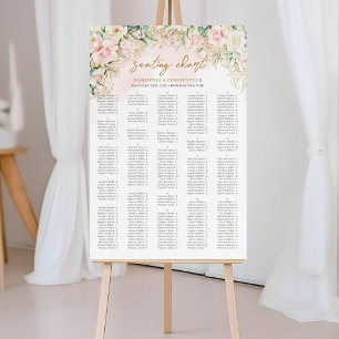 Póster Acuarela rosas eucalipto pálido rosa alfabético