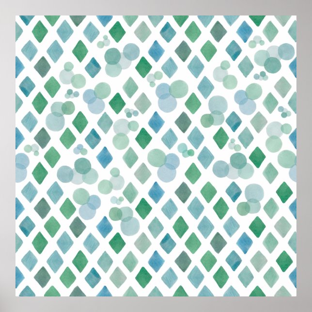 Póster Acuarela sin inconvenientes sobre un fondo blanco  (Frente)