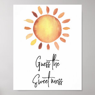 Póster Acuarela sol - Adivina el dulce desorden
