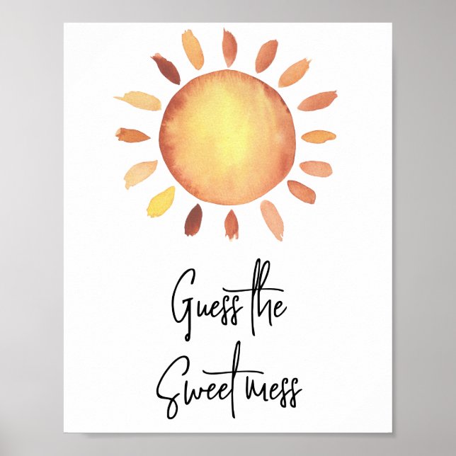 Póster Acuarela sol - Adivina el dulce desorden (Frente)