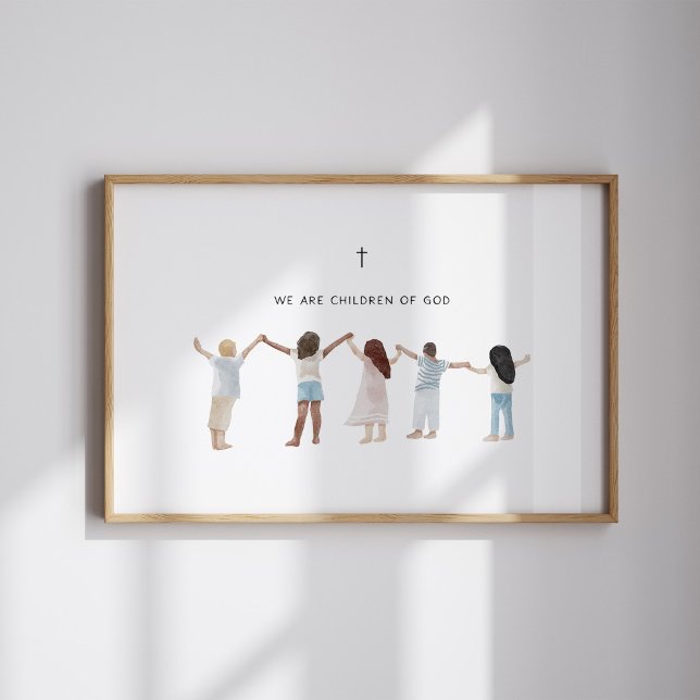 Póster Acuarela somos hijos de Dios (Subido por el creador)