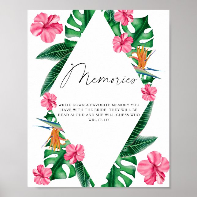 Póster acuarela tropical - recuerdos con la novia (Frente)