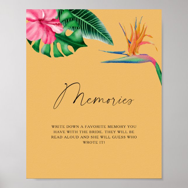 Póster acuarela tropical - recuerdos con la novia (Frente)