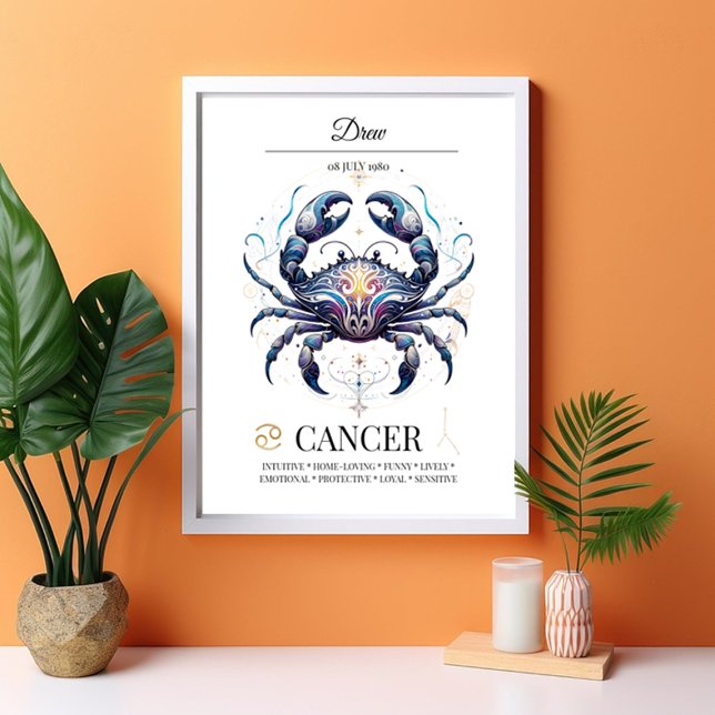 Póster Acuarela Zodiac personalizada con cáncer (Subido por el creador)