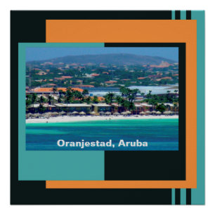 Póster Acuarelas de Oranjestad, Aruba