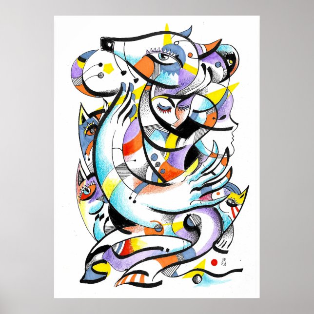 Póster acuarelas del zoológico (Frente)