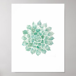 Póster Acuarelas vivas: azul-verde