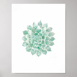 Póster Acuarelas vivas: azul-verde