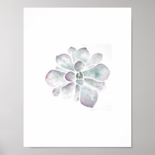 Póster Acuarelas vivas: morado y sabio