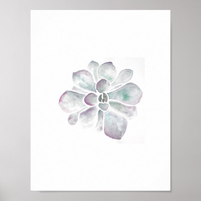 Póster Acuarelas vivas: morado y sabio (Frente)