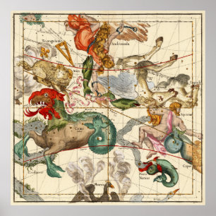 Póster Acuario, Andromeda, Pegaso, Phoenix y otras